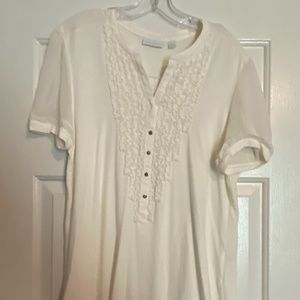 New York & Company Ruffle Front Blouse - XL
